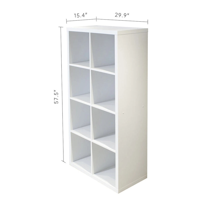 Smart Cube Étagère de rangement 8 cubes avec étagères arrière ouvertes, bibliothèque 2 x 4 cubes pour la maison, le bureau (blanc)