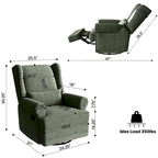 Fauteuil inclinable pivotant avec repose-pieds extra large, gris
