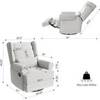 Fauteuil inclinable pivotant avec repose-pieds extra large, gris