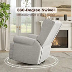 Fauteuil inclinable pivotant avec repose-pieds extra large, gris