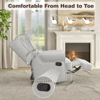 Fauteuil inclinable pivotant avec repose-pieds extra large, gris