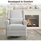Fauteuil inclinable pivotant avec repose-pieds extra large, gris