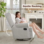Fauteuil inclinable pivotant avec repose-pieds extra large, gris