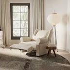Fauteuil inclinable pivotant avec repose-pieds extra large, gris