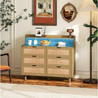 Meuble de rangement 6 tiroirs en rotin 43,31 L