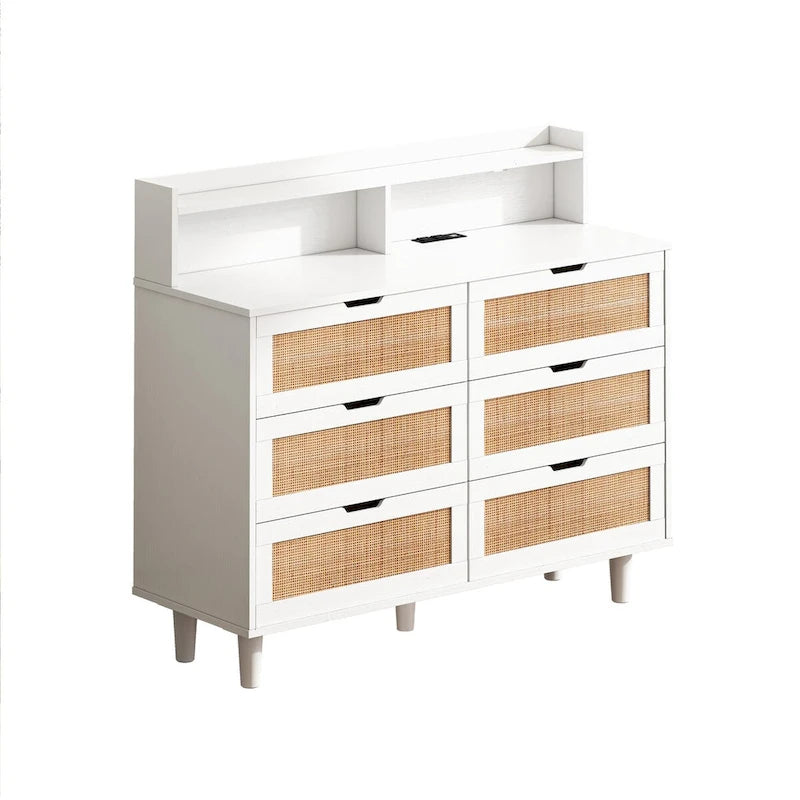 Meuble de rangement 6 tiroirs en rotin 43,31 L