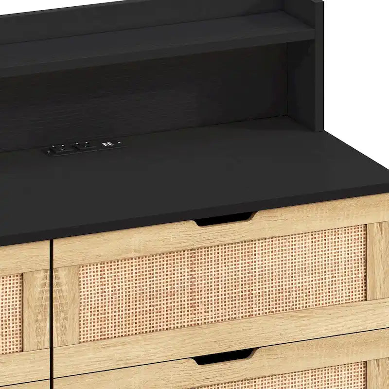 Meuble de rangement 6 tiroirs en rotin 43,31 L