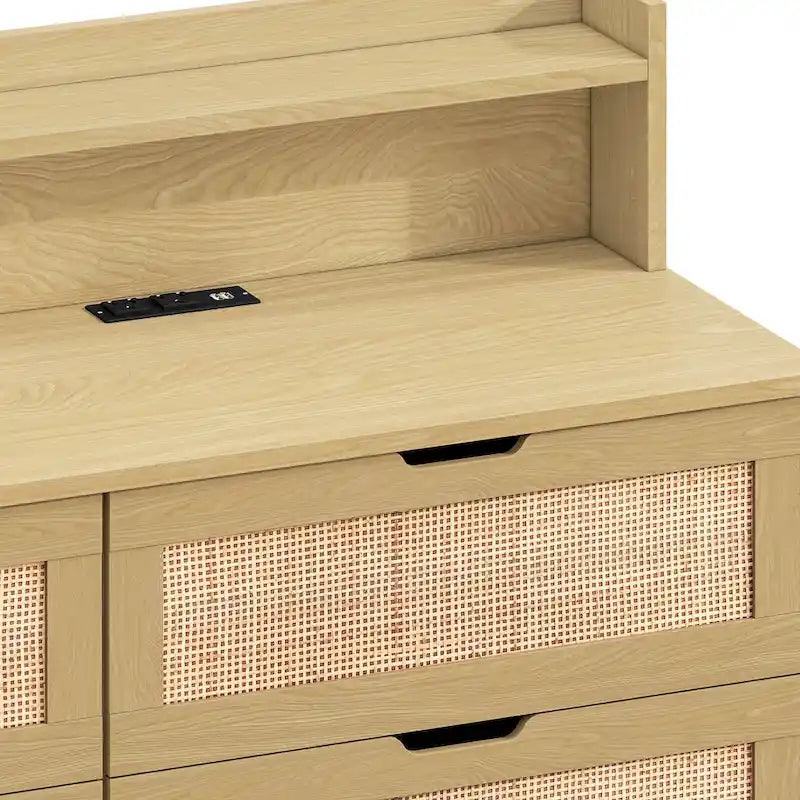 Meuble de rangement 6 tiroirs en rotin 43,31 L
