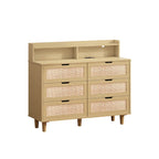 Meuble de rangement 6 tiroirs en rotin 43,31 L