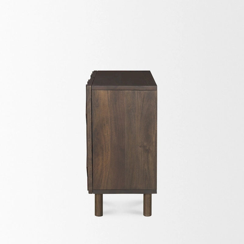 Heera Meuble d'appoint à motif diamant marron foncé avec étagère - 36.0L x 16.3W x 32.0H