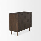 Heera Meuble d'appoint à motif diamant marron foncé avec étagère - 36.0L x 16.3W x 32.0H