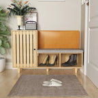 Ensemble de Rangement Fonctionnel pour Couloir avec Banc Coussin Motif Pied-de-Poule