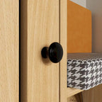 Ensemble de Rangement Fonctionnel pour Couloir avec Banc Coussin Motif Pied-de-Poule