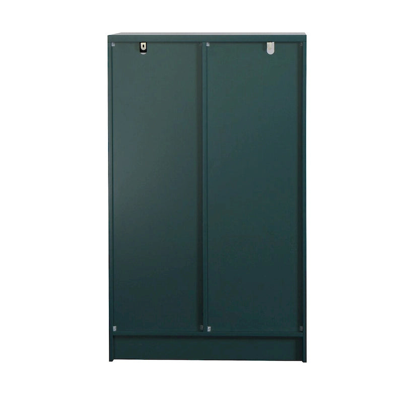 Meuble bas en bois avec 2 portes vitrées et 2 compartiments de rangement, pour salon, salle de bain ou entrée