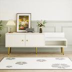 54.3 Shoe Storage Bench with Hidden Storage and Upholstered Cushions for Bedside