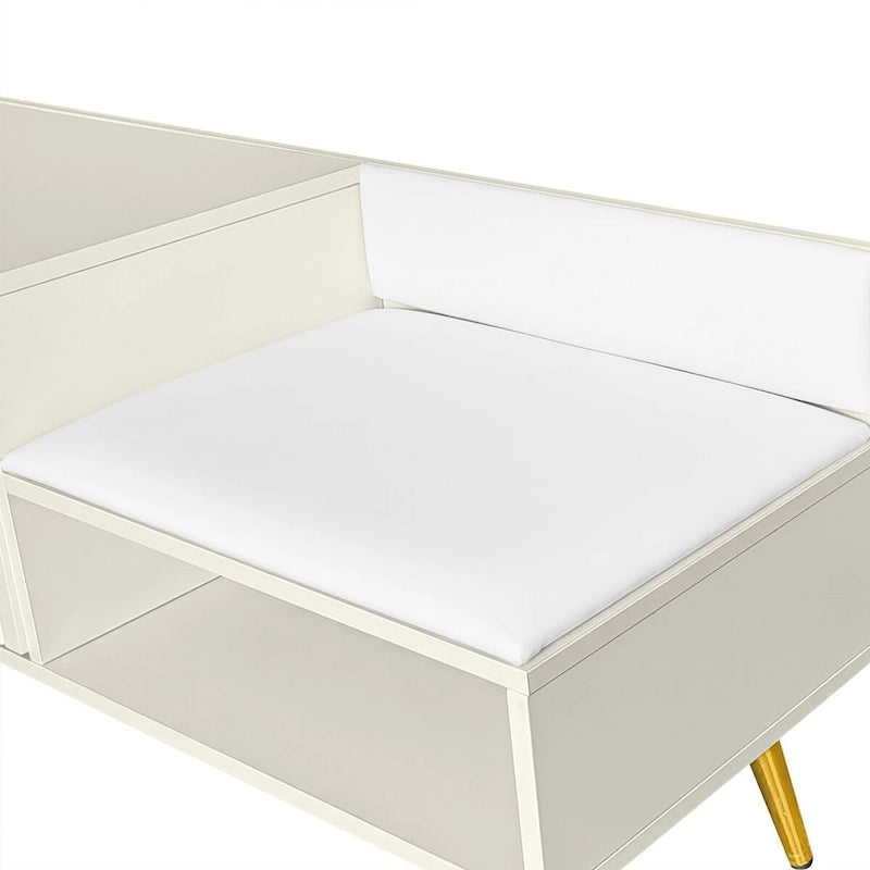 54.3 Banc de rangement pour chaussures avec rangement dissimulé et coussins rembourrés pour chevet