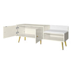 54.3 Banc de rangement pour chaussures avec rangement dissimulé et coussins rembourrés pour chevet