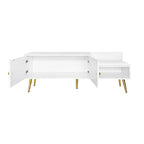 54.3 Banc de rangement pour chaussures avec rangement dissimulé et coussins rembourrés pour chevet