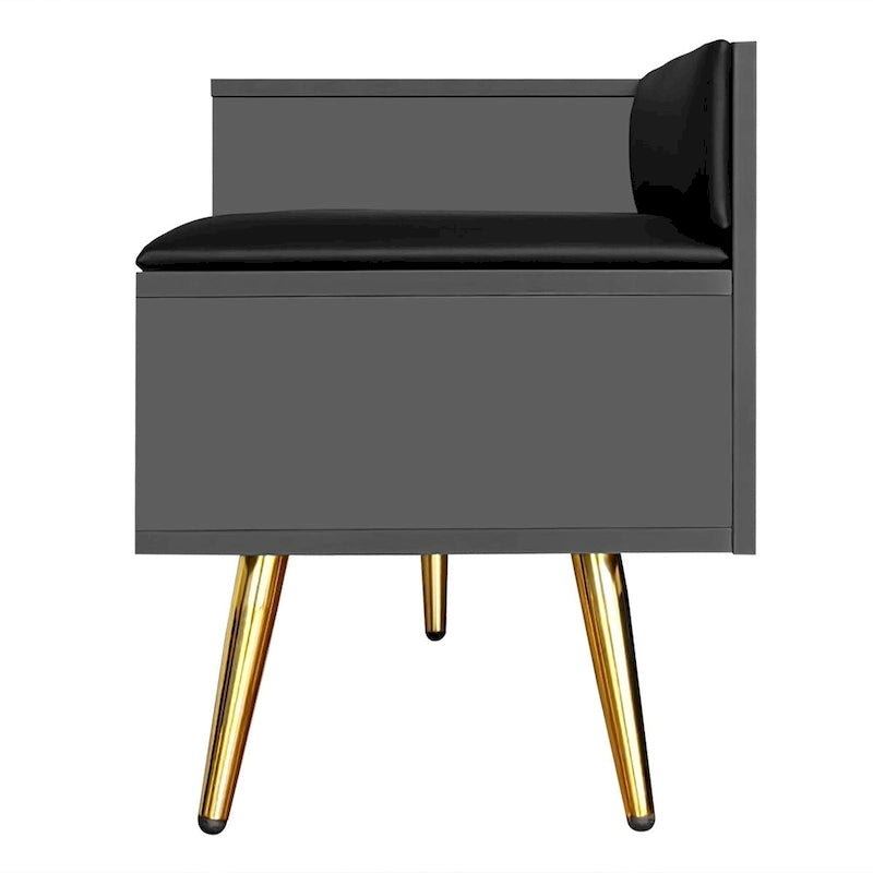 54.3 Banc de rangement pour chaussures avec rangement dissimulé et coussins rembourrés pour chevet