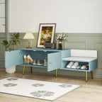 54.3 Banc de rangement pour chaussures avec rangement dissimulé et coussins rembourrés pour chevet