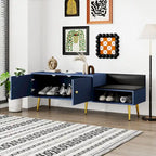54.3 Banc de rangement pour chaussures avec rangement dissimulé et coussins rembourrés pour chevet