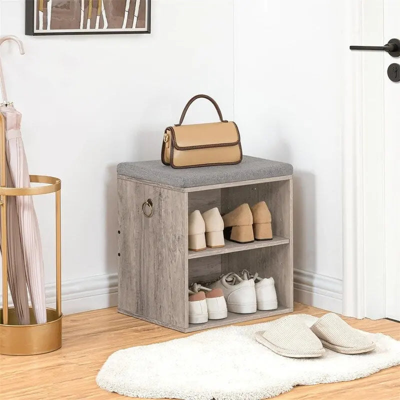 Petit banc à chaussures avec coussin - 11,8P x 15,7L x 16,5H