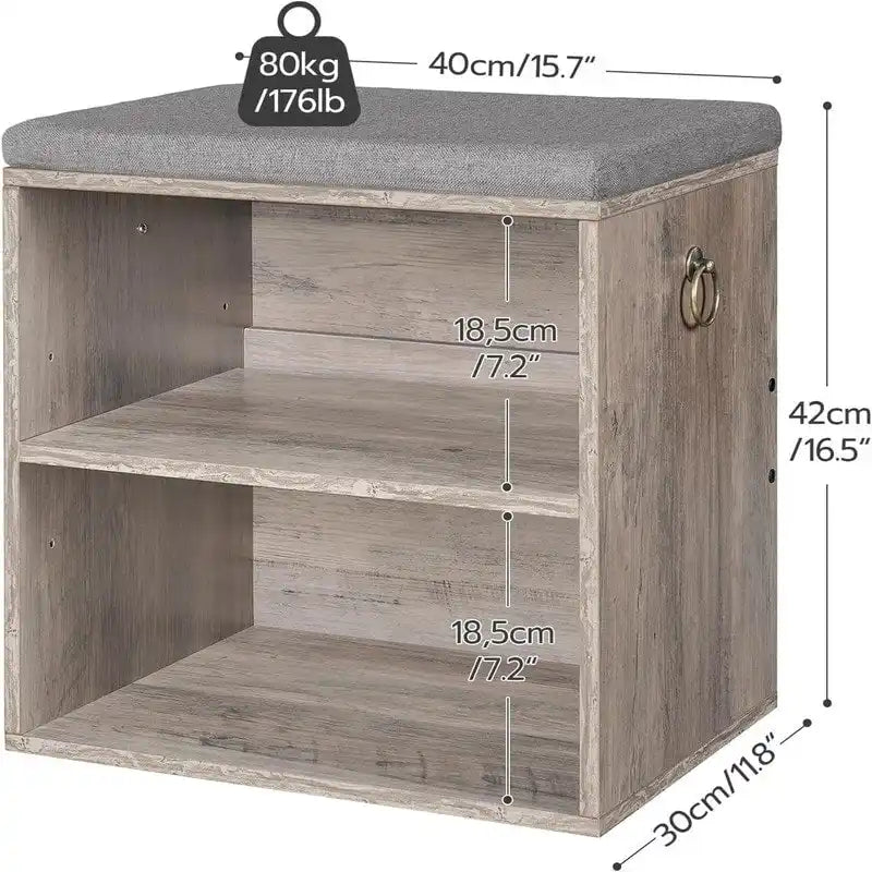 Petit banc à chaussures avec coussin - 11,8P x 15,7L x 16,5H