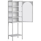 Meuble de Rangement 5 Étages avec Portes en Verre et Métal