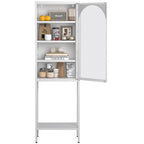Meuble de Rangement 5 Étages avec Portes en Verre et Métal