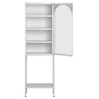 Meuble de Rangement 5 Étages avec Portes en Verre et Métal