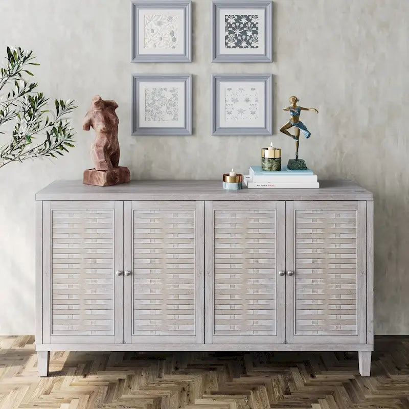 Meuble d'appoint 4 portes, en bois, buffet, desserte, meuble de rangement pour salon, entrée