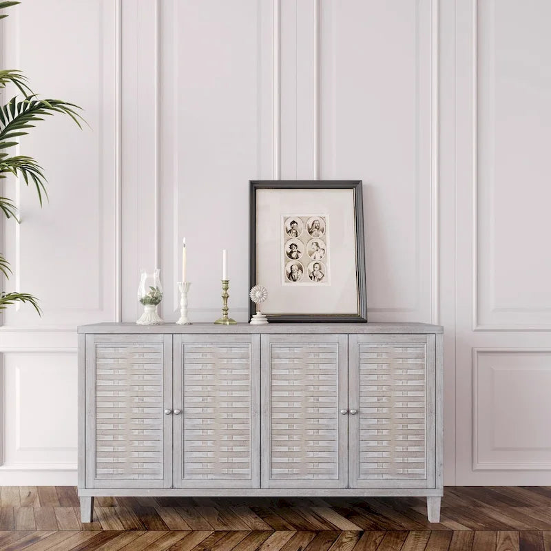 Meuble d'appoint 4 portes, en bois, buffet, desserte, meuble de rangement pour salon, entrée