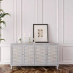 Meuble d'appoint 4 portes, en bois, buffet, desserte, meuble de rangement pour salon, entrée