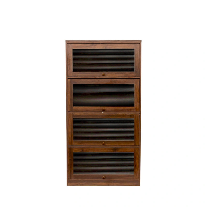 Armoire de rangement de bureau avec portes vitrées contemporaines