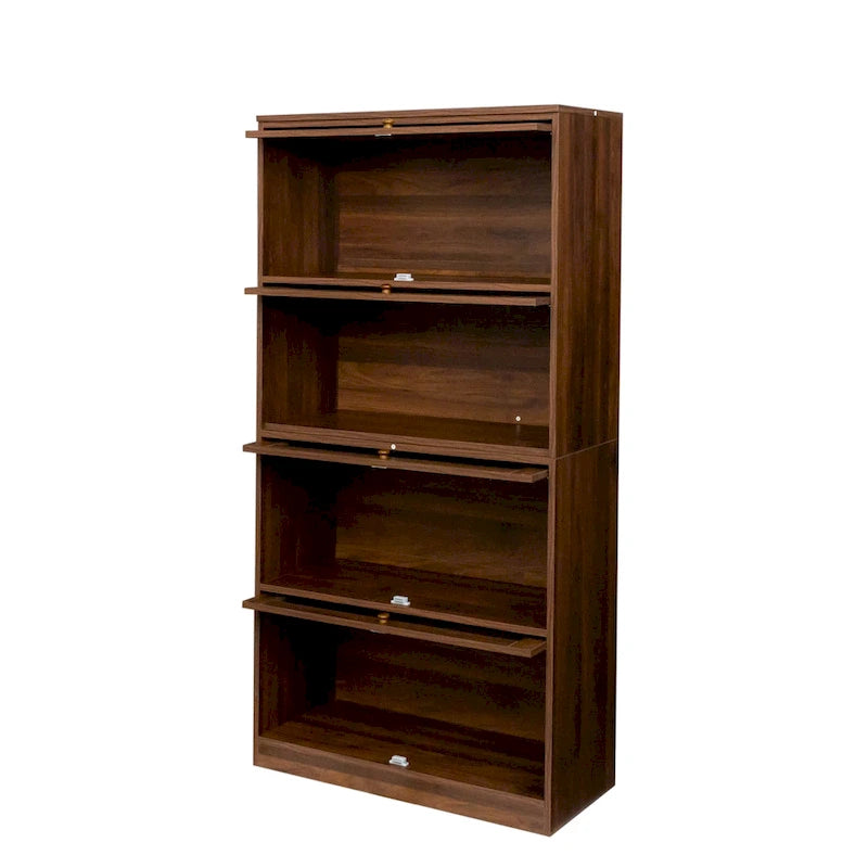 Armoire de rangement de bureau avec portes vitrées contemporaines