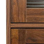 Armoire de rangement de bureau avec portes vitrées contemporaines