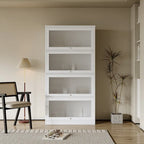Armoire de rangement de bureau avec portes vitrées contemporaines