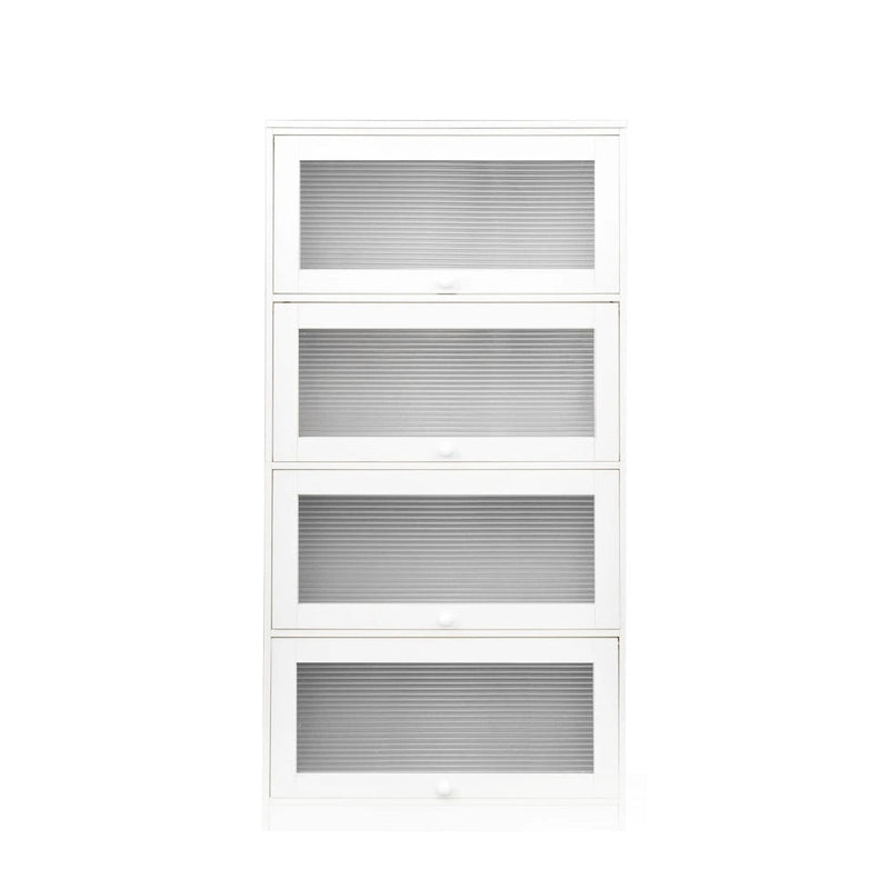 Armoire de rangement de bureau avec portes vitrées contemporaines
