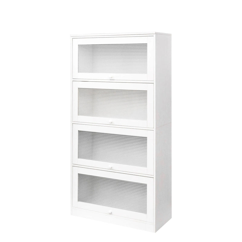 Armoire de rangement de bureau avec portes vitrées contemporaines