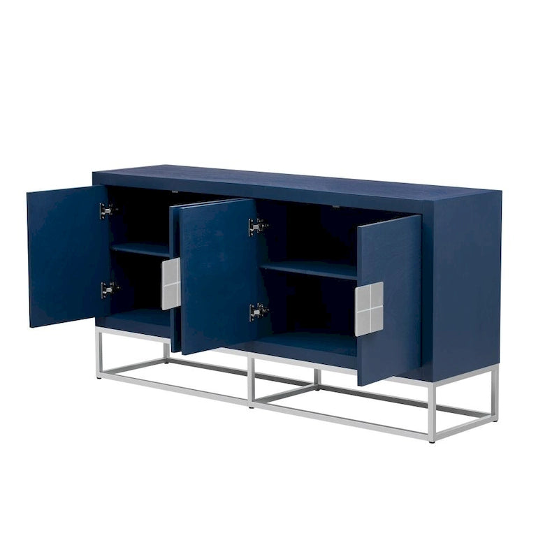 Meuble de rangement de luxe léger avec pieds de support uniques et étagères réglables