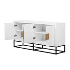 Meuble de rangement de luxe léger avec pieds de support uniques et étagères réglables