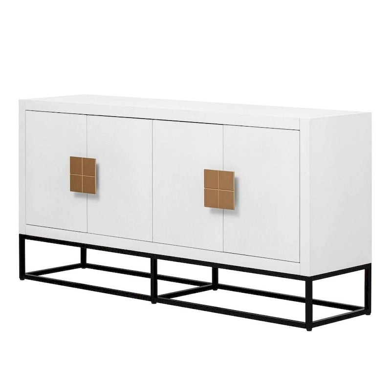 Meuble de rangement de luxe léger avec pieds de support uniques et étagères réglables