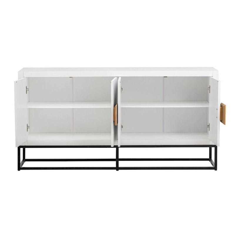 Meuble de rangement de luxe léger avec pieds de support uniques et étagères réglables