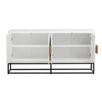 Meuble de rangement de luxe léger avec pieds de support uniques et étagères réglables