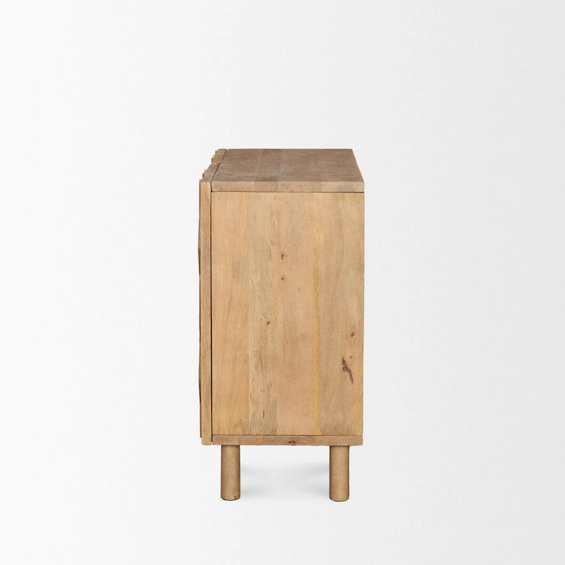 Heera Meuble d'appoint motif losanges marron clair avec étagère – 36,0 L x 16,3 l x 32,0 H po