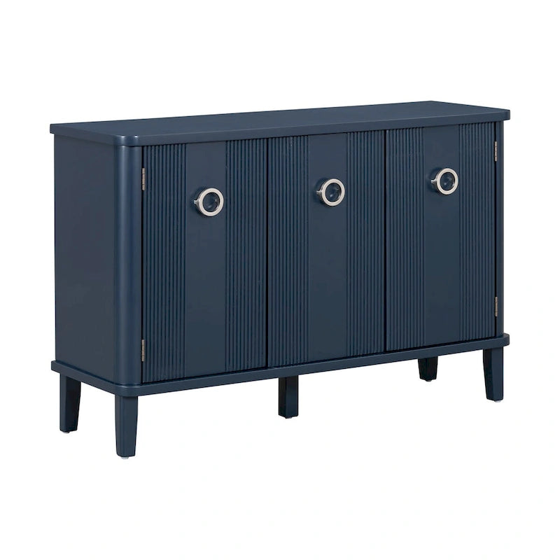 Meuble simple et atmosphérique en placage de bois massif de Frêne de Mandchourie avec trois portes en bois massif d'Acacia, réglable