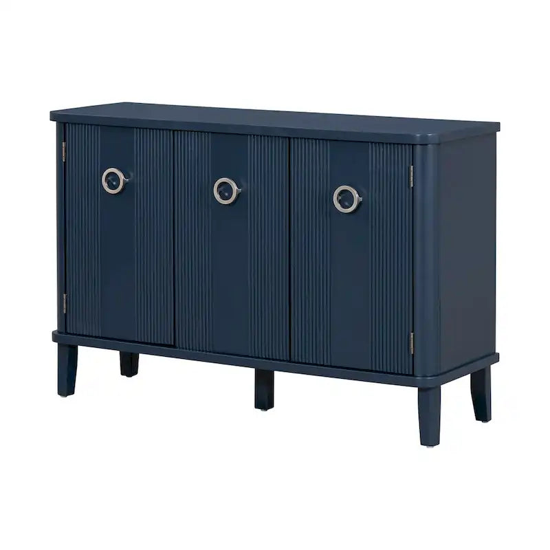 Meuble simple et atmosphérique en placage de bois massif de Frêne de Mandchourie avec trois portes en bois massif d'Acacia, réglable
