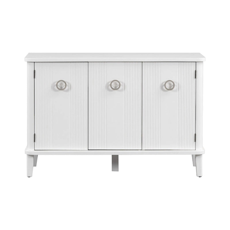 Meuble simple et atmosphérique en placage de bois massif de Frêne de Mandchourie avec trois portes en bois massif d'Acacia, réglable
