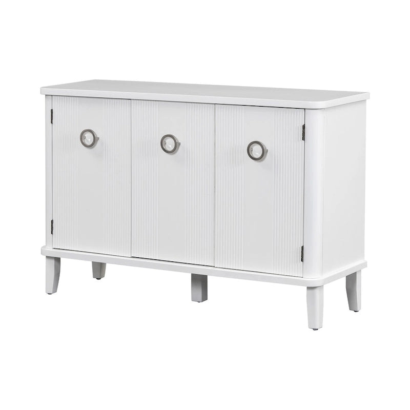 Meuble simple et atmosphérique en placage de bois massif de Frêne de Mandchourie avec trois portes en bois massif d'Acacia, réglable