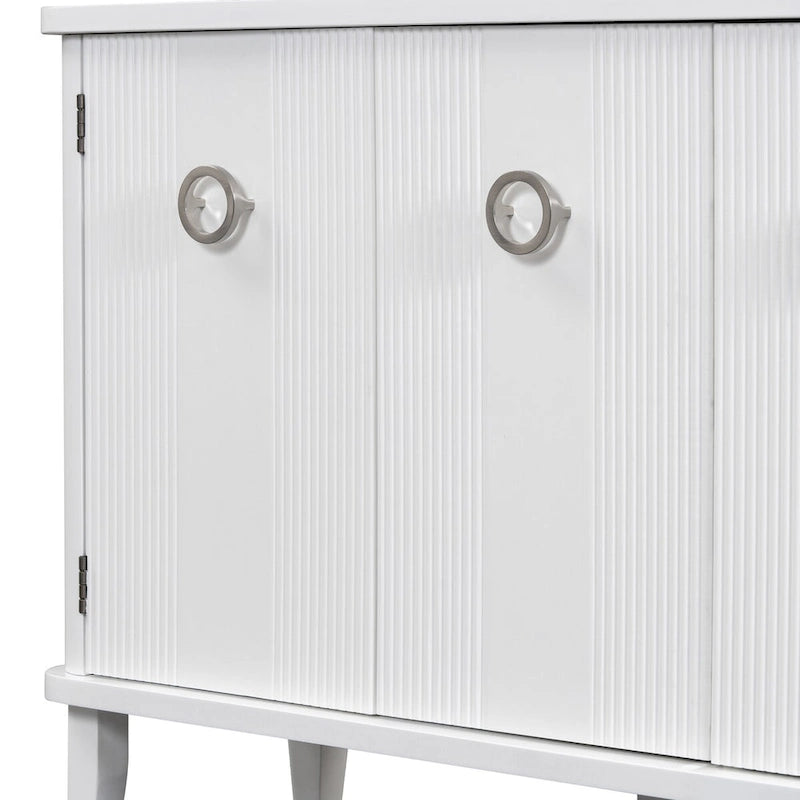 Meuble simple et atmosphérique en placage de bois massif de Frêne de Mandchourie avec trois portes en bois massif d'Acacia, réglable
